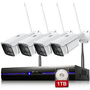 Graytified - Cctv Camerasysteem - Camera Beveiliging Draadloos Wifi - Wifi Beveiligingscamera Set Buiten - Wit