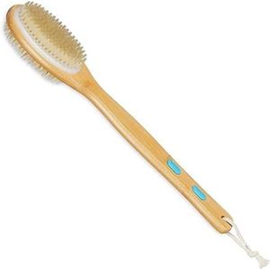 Rugborstel Douche met Steel - Droogborstel - 44 cm met Antislip - Bamboe