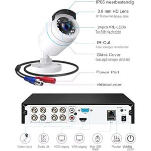 Graytified - Cctv Camerasysteem - Camera Beveiliging Draadloos Wifi - Wifi Beveiligingscamera Set Buiten - Wit
