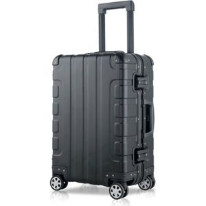 Velox Aluminium Reiskoffer - 20 Liter Capaciteit - Met TSA Sloten - Handbagage - Koffer Met Roterende Wielen - Koffers - Extra Stevig - Zwart
