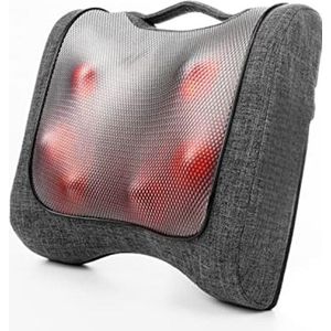 Massagekussen draadloos - Massage kussen - Massagekussen nek en rug - Massagekussen nek - 33L x 32W x 12,7H - Zwart