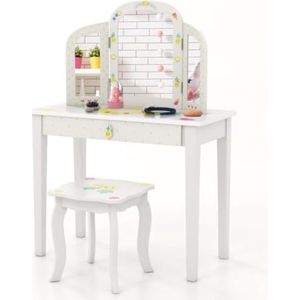 Kaptafel kind - Kaptafel kinderen - Make up tafel kind - Kaptafel voor meisjes - 70 x 34 x 95,5 cm - Ananas