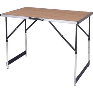 Velox Campingtafel Inklapbaar - Kampeertafel, Partytafel - Opvouwbaar, Lichtgewicht & In Hoogte Verstelbaar - Aluminium/Hout