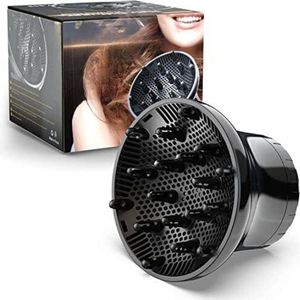 Diffuser opzetstuk - Diffuser fohn krullen - Diffuser fohn universa - 1,57 tot 2,7 inch - Zwart