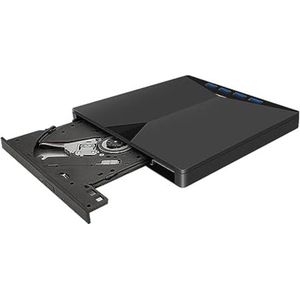 Externe DVD Speler - Externe DVD Speler voor Laptop - Externe DVD Speler en Brander - 7-in-één ontwerp: geïntegreerd met 4 USB 3.0-poorten, 1 SD- en TF-poort - Zwart