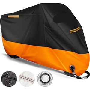Velox Motorhoes Waterdicht Buiten - Scooterhoes Waterdicht - Zwart-Oranje