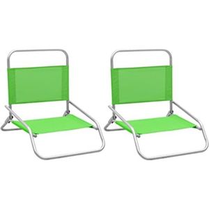 Strandstoel Inklapbaar - Strandstoel Opvouwbaar - Strandstoel Volwassenen - Strandstoel Verstelbaar - Groen