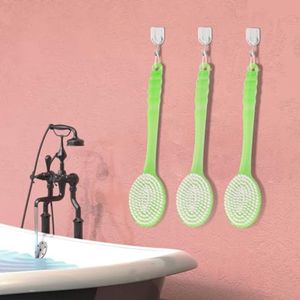 Rugborstel Douche met Steel - Droogborstel - 36.5 cm - Groen - 1Stuk