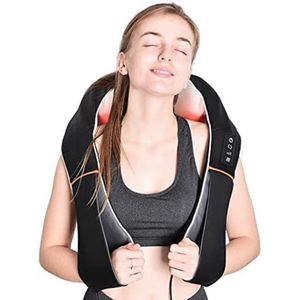 Massagekussen draadloos - Massage kussen - Massagekussen nek en rug - Massagekussen nek - 53,1L x 35,1W x 15H cm, - Zwart