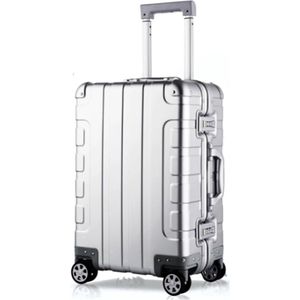 Velox Aluminium Reiskoffer - 20 Liter Capaciteit - Met TSA Sloten - Handbagage - Koffer Met Roterende Wielen - Koffers - Extra Stevig - Zilver