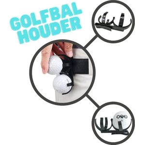 Golfbal houder - Zwart - Clip voor broek - Golfbal clip voor twee ballen - Golfbalhouder - Handige Golfballenhouder - Golfballen - Golfaccesoires - Golftrainingsmaterialen - Golf