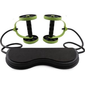 Velox Multifunctionele Ab Roller - Thuis Workout - Fitness - Ab Wheel - Verstelbaar Elastiek - Zwart, Groen