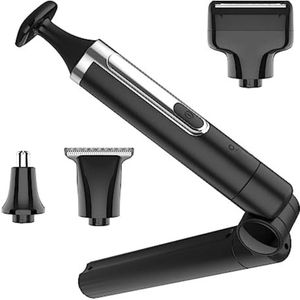 Bodygroomer Mannen - Body trimmer Heren - Body Shaver Mannen - Lichaam Groomer - Draadloze tondeuse met verstelbare verlenging, waterdicht - Zwart