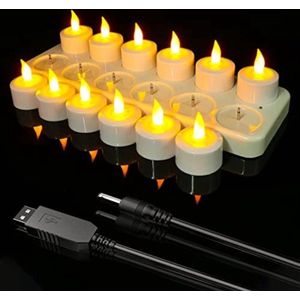 Oplaadbare theelichtjes - Oplaadbare waxinelichtjes - Led waxinelichtjes - Elektrische theelichtjes