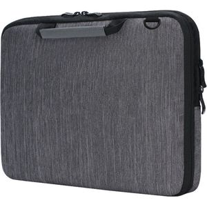 Velox Laptoptas - 14 inch - Laptoptas 14 inch - Met schouderband - Waterbestendig - Dubbele rits - Bagageband design - Donkergrijs