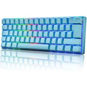 Gaming Toetsenbord 60% - Gaming Keyboard 60% - Gaming Toetsenbord 60 Procent - Gaming Toetsenbord Meganisch - Blauw