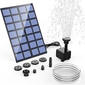 Solar fontein - Solar fontein op zonne energie - Fontein buiten - 2,5W - DIY