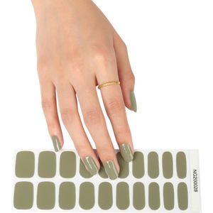 Gel Nail Wraps – Gel Nagel Wraps – Gel Nail Stickers – Gel Nagel Folie - UV lamp – Olive Green