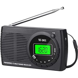 Radio Op Batterijen - Draagbare Radio - Zwart