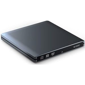 Externe DVD Speler - Externe DVD Speler voor Laptop - Externe DVD Speler en Brander - Aluminiumgrijs/M-Disc DVD CD Brenner USB 3.0 en USB C