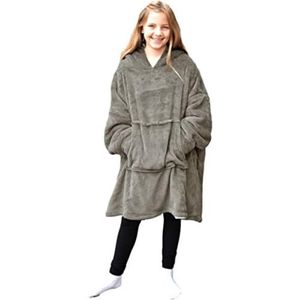 Hodie Deken Met Mouwen - Hoodie Deken Kinderen - Taupe