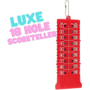 Luxe 18 hole - Golf score teller - Rood - Slagenteller - Handteller - Golftrainingsmateriaal - Golfaccesoires - handige scoreteller - Golfscore teller - Golfscoreteller