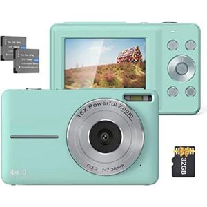 Merkloos Analoge Camera - Mintgroen - 1080p Video - 48MP Foto - LCD Scherm