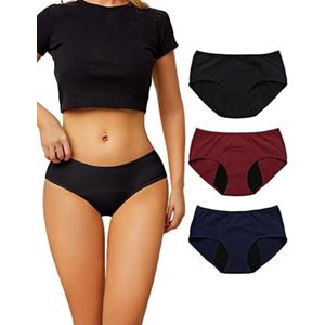Wasbaar maandverband - Wasbaar inlegkruisje - Menstruatie ondergoed - M - 3 stuks - Rood/Donkerblauw/Zwart