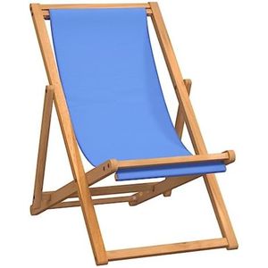Strandstoel Inklapbaar - Strandstoel Opvouwbaar - Strandstoel Volwassenen - Strandstoel Verstelbaar - Zonder Armleuning - Blauw