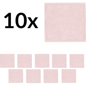 Funnies Spuugdoekjes 10-Pack Blush Roze - Set van 10 Zachte Spuugdoeken, Monddoekjes, Kwijldoekjes - 30x30 cm - 100% Katoenen Badstof - Absorberend, Sneldrogend en Zacht - Wasmachinebestendig - Perfect voor Gevoelige Babyhuid bij Voeden en Kwijlen