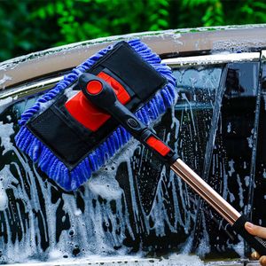 Telescopische Autowasserette borstel Set Mop Handdoek Kit Lange Handvat Krachtige Anti Kras Mop Auto Vlekvrij Wassen Stofverwijdering Lak Vuil Verwijderen