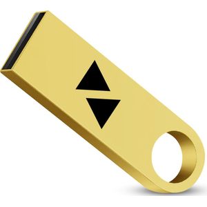 USB stick 2.0 Gouden Aluminium Stijl 128GB Zwart logo Hoge capaciteit voor bestanden en gegevens