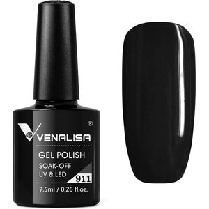 Venalisa UV Gellak Zwart - 7.5 ml - Zwarte Gellak - Gellac Zwart - Gellak Kleuren - Venalisa Gellak - Gellak Nagellak