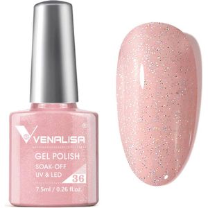 Venalisa UV Gellak Baby Pink - 7.5 ml - Roze Gellak - Gellak Roze - Gellac Roze - Gellak Glitter - Gellak Baby Roze - Gellak Licht Roze - Gellak Pink - Gellak Kleuren - Venalisa Gellak - Gellak Nagellak