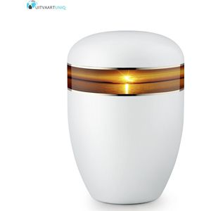 Eco urn wit zonsondergang - bio (biologisch afbreekbaar)