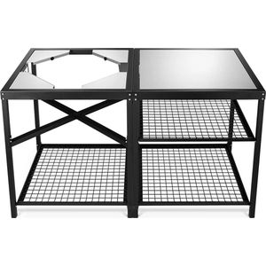 MY BBQ TAFEL - LARGE - Universele Barbecue tafel & sidetable - buitenkeuken voor de 21 BBQ