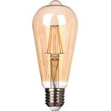 Kooldraadlamp E27 3-staps-dimbaar | ST64 LED 6W=60W halogeen verlichting | amber glas - warmwit filament 2700K