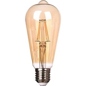 Kooldraadlamp E27 3-staps-dimbaar | ST64 LED 6W=60W halogeen verlichting | amber glas - warmwit filament 2700K