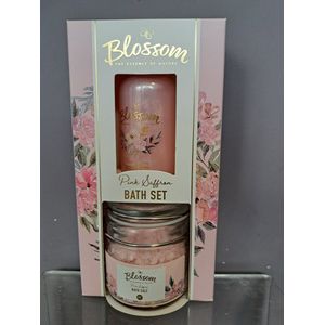 geschenk set vrouwen verjaardag - moeder dag - leuk geschenk - kerst - vriendin -vegan - - bad zout - douche gel - pink saffraan