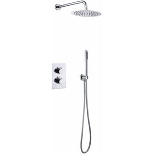 WEBO Atlanta regendoucheset - Inbouw - Chroom - Doucheset - 25cm - Stortdouche - Complete doucheset - Handdouche