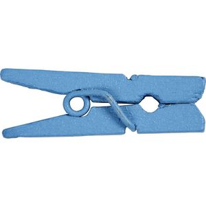 Mini wasknijpers, blauw, L: 25 mm, B: 3 mm, 36 stuk/ 1 doos