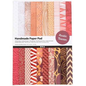 Handgeschept Papier - Rood Bruin - Bruin - 210x297 mm - 110-150 gr - 20 vellen - Incl. Gift