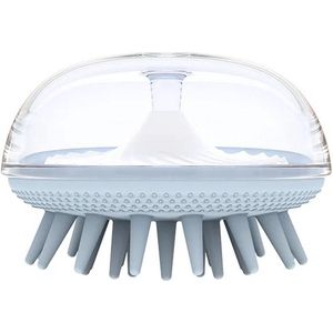 Siliconen Massage Borstel - Nat en Droog Haar - voor Mens en Dieren - Anti-Roos - Gezonde Bloedcirculatie in de Hoofdhuid - Blauw - Eenvoudig Spoelen - shampoo