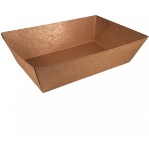 500x A50 bakje karton - Groot: 167x110x50mm - extra groot frietbakje - snackbakje - kartonnen bakje - milieuvriendelijk - duurzaam - friet - patat