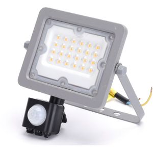 Buitenlamp grijs 4000K | LED 20W=200W halogeen schijnwerper | IR sensor | koelwit 4000K | waterdicht IP65