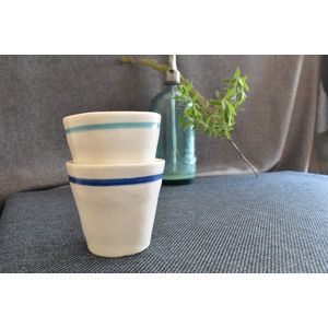 Set van 2 - Cup Pisa blue - Kop zonder oor - duurzaam - handgemaakt - Agneta Livijn