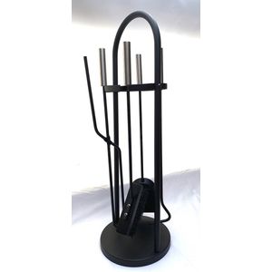 VuurZon haardset zwart - haardstel 5-delig - openhaard gereedschap - houtkachel