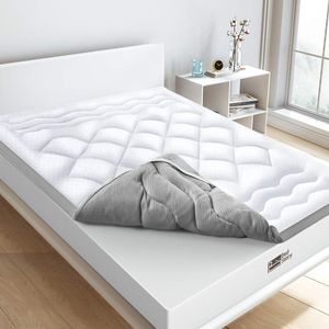 Ademend polyester matras topper 5 cm extra diep dubbel formaat 1000 GSM hotel kwaliteit bed topper 135x190 cm