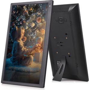 AN-Shop - Digitale Fotolijst - Digitale Fotokader - Elektronische Album - Video Playback - MP3 - Clock - Kalender - Full HD 1920 x 1080 - Met Afstandsbediening - Met IPS Touchscreen - 15.6 Inch - Foto's - Video's - Muziek - 32GB - Zwart