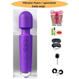 Bondageset-6-Vibrator-vibrator voor vrouwen-seks toys voor koppels-wandvibrator-Paars-Lippenstift-Kado